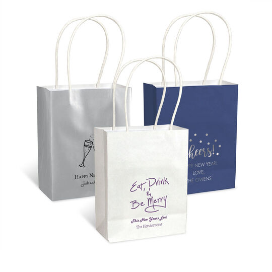 Personalized Mini Twisted Handled Bags for New Year's Eve